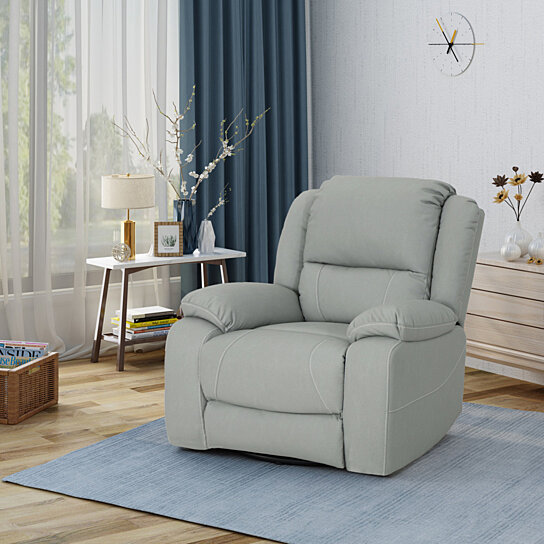 Teresa Classic Tufted Leather Swivel Recliner
